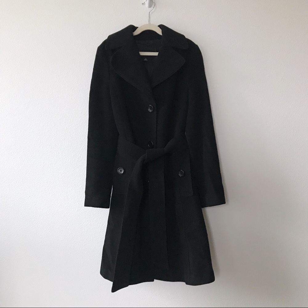 Banana Republic Long Black Wool Coat